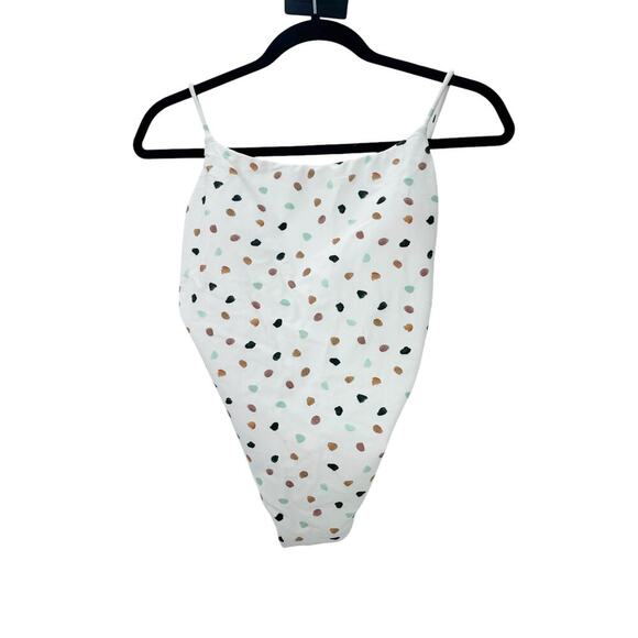 Vix Arena Rosie Polka Dot One-Piece Swimsuit Adjustable Straps White Size L NWOT - Picture 5 of 12